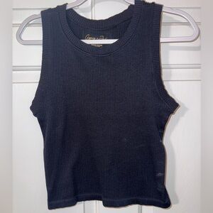 Classic Black Ribbed Tank Top